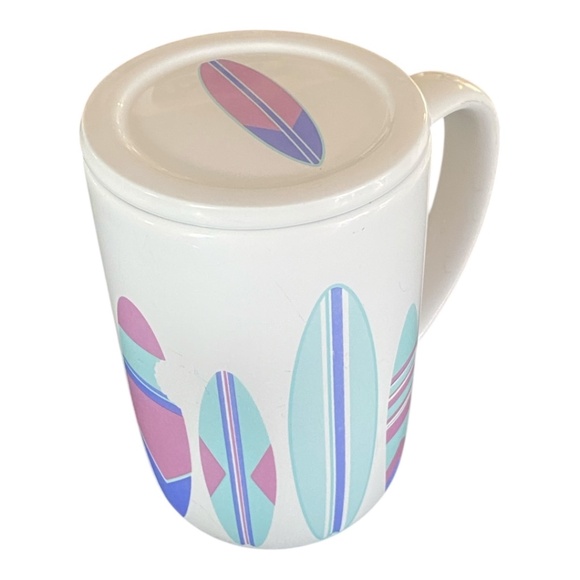 DAVIDsTEA Nordic mug with lid. *retired design* Surfboards & sharks - Picture 7 of 16